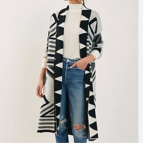 Anthropologie Aztec Knit Duster Kimono Cardigan - Picture 3 of 10